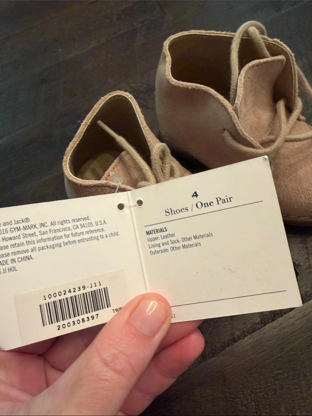 NWT Janie and Jack Tan Suede Lace-Up Baby Boots sz 4